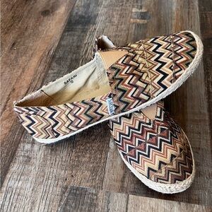 Corkys Colorful Zigzag Patterned Slip-On Shoes